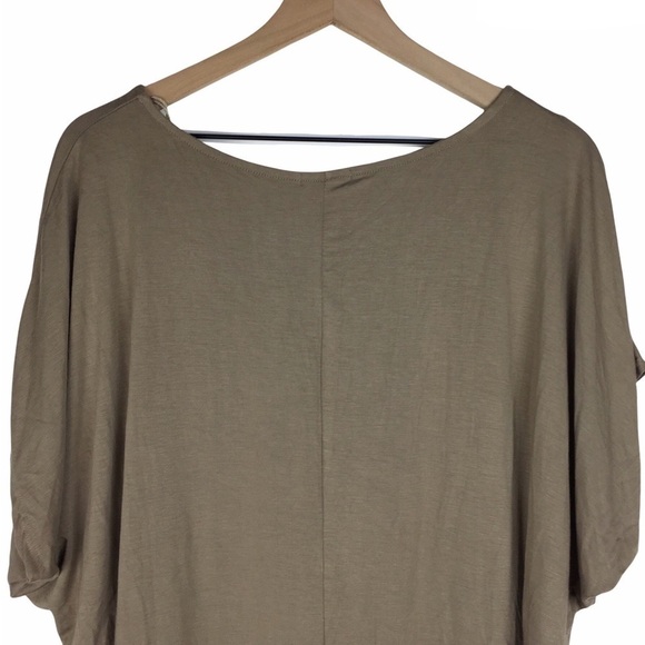 CACHE Top Blouse Stripe Floral Batwing Sleeves Tan White Orange Size Medium - Picture 5 of 10